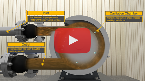 Video animation of the ROTOCAV hydrodynamic cavitator for biomass pretreatment for the production of biogas